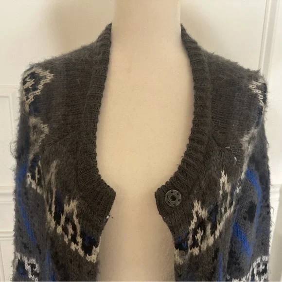 Free People Oversized Frosted Fair Isle Cardigan Jacket - Picture 6 of 10